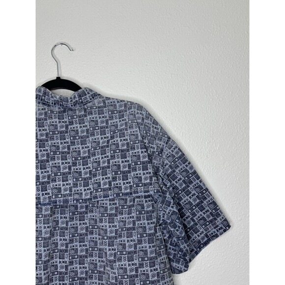 Vintage GRAMICCI Made USA XL Blue Vented Nylon SS Light Weight Button Up *FLAW* - Picture 13 of 16